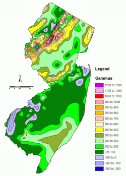 map of New Jersey magnetic anomaly